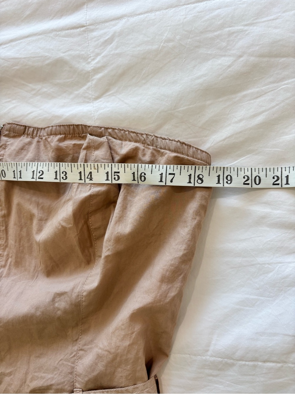 NWT Love The Label L Khaki Tan Strapless Midi Utility Dress Belted 100% Cotton - Picture 12 of 16